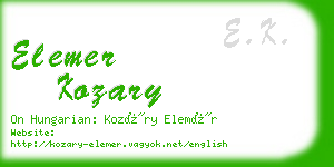 elemer kozary business card